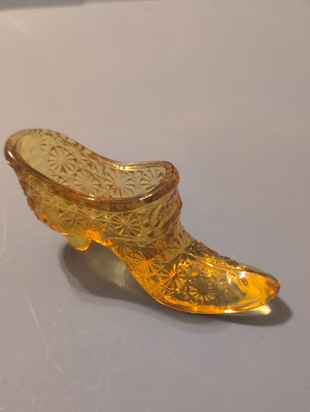 Fenton Glass Amber Glass Decorative Shoe